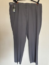 NWT Haggar Big  Tall Men  s Premium Comfort Dress Pants Classic Fit 48Wx30L Gray