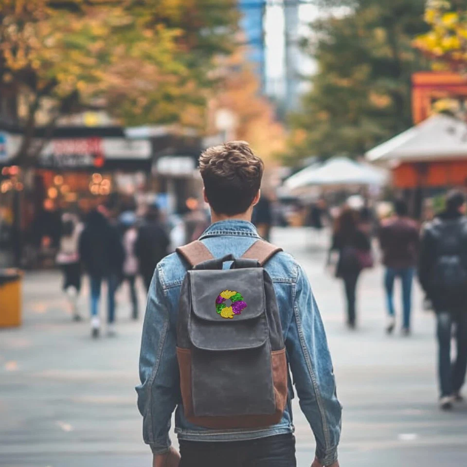 3 PCS Mardi Gras King Cake Sequins Iron-On Patches Appliques for Clothing - Image 4 of 4