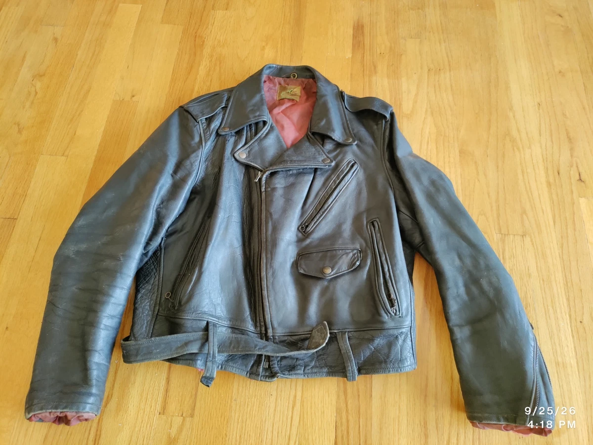 Black Leather 1950s Vintage Outerwear Coats & Jackets for Men for