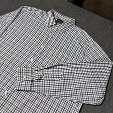 Untuckit Mens Amanti Blue Red Checker LS Button Shirt Size XXL Stretch Office