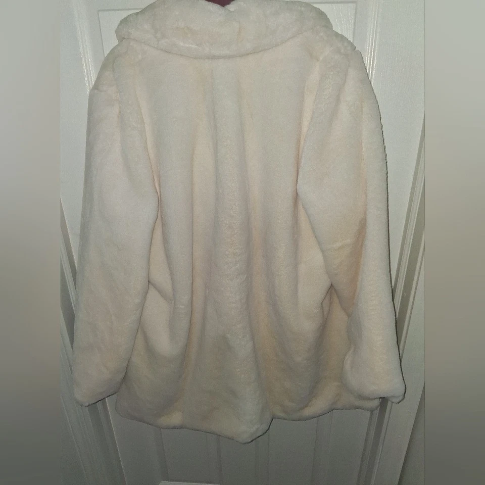 Abrigo Chaqueta Tórrido Blanco Longline Imitación Piel Talla 1 XXL NUEVO CON ETIQUETAS Foto 4 de 4