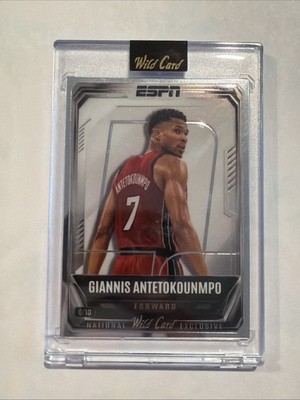 2026 Leaf Wild Card Giannis Antetokounmpo /10 Silver Espn National Exclusive