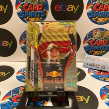 2020 Topps Chrome Max Verstappen 13/50 Red Bull Racing Gold Wave Refractor Card