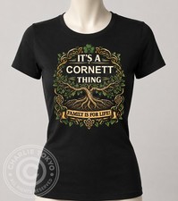 CORNETT Womens Celtic Family Tree T-Shirt Personalised Surname Birthday Gift