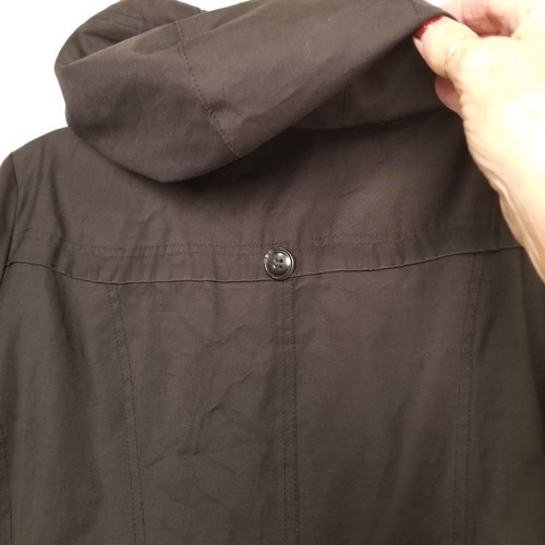 Cole Haan Women's Hooded Belted Double-Breasted Trench Coat Color Jet Black Sz L - Picture 9 of 14