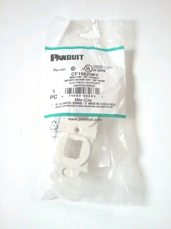 PANDUIT CF1062IWY 106 Module Frame,Mini Com,2 Port,Off Wht. 8 Available 