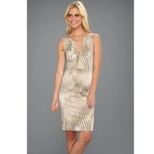 Elie Tahari Nessa Sheath Dress Palm Frond Sz 10