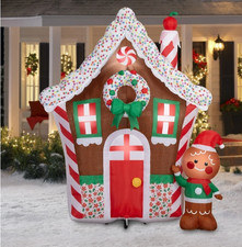 8 ft Gingerbread House Man Christmas Holiday Airblown Inflatable Yard Decor