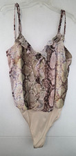 Guess Women's Large Glam Snake Print Sleeveless Bodysuit NWT 54.99