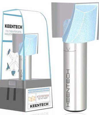KEENTECH 1/4'' Shank Cleaning Bottom Router Bit, 1''/ 3/4'' (KT01061608)