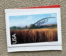 US Scott #C136 Nine Mile Prairie Scenic American Landscapes Used Stamp On Piece