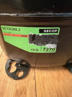 Secop SC12CNX.2 104H7270 Compressor 115V Danfoss R-290 3/4 HP