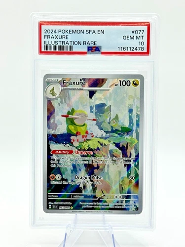 Pokemon English Shrouded Fable Full Art Illustration Rare Fraxure 77 PSA 10 GEM