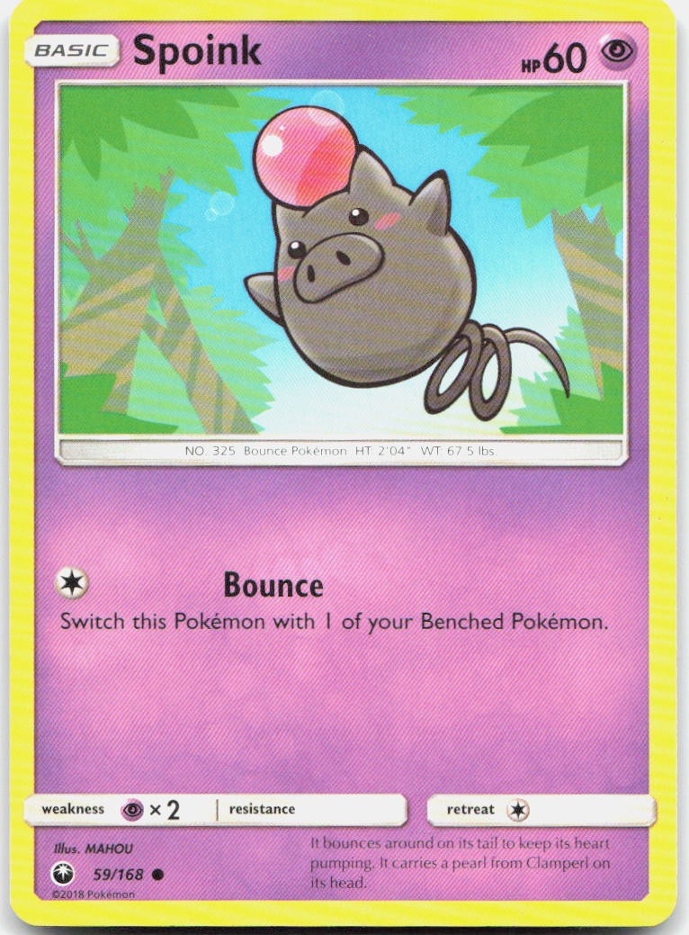 Spoink 59/168 Common Celestial Storm Pokemon LP