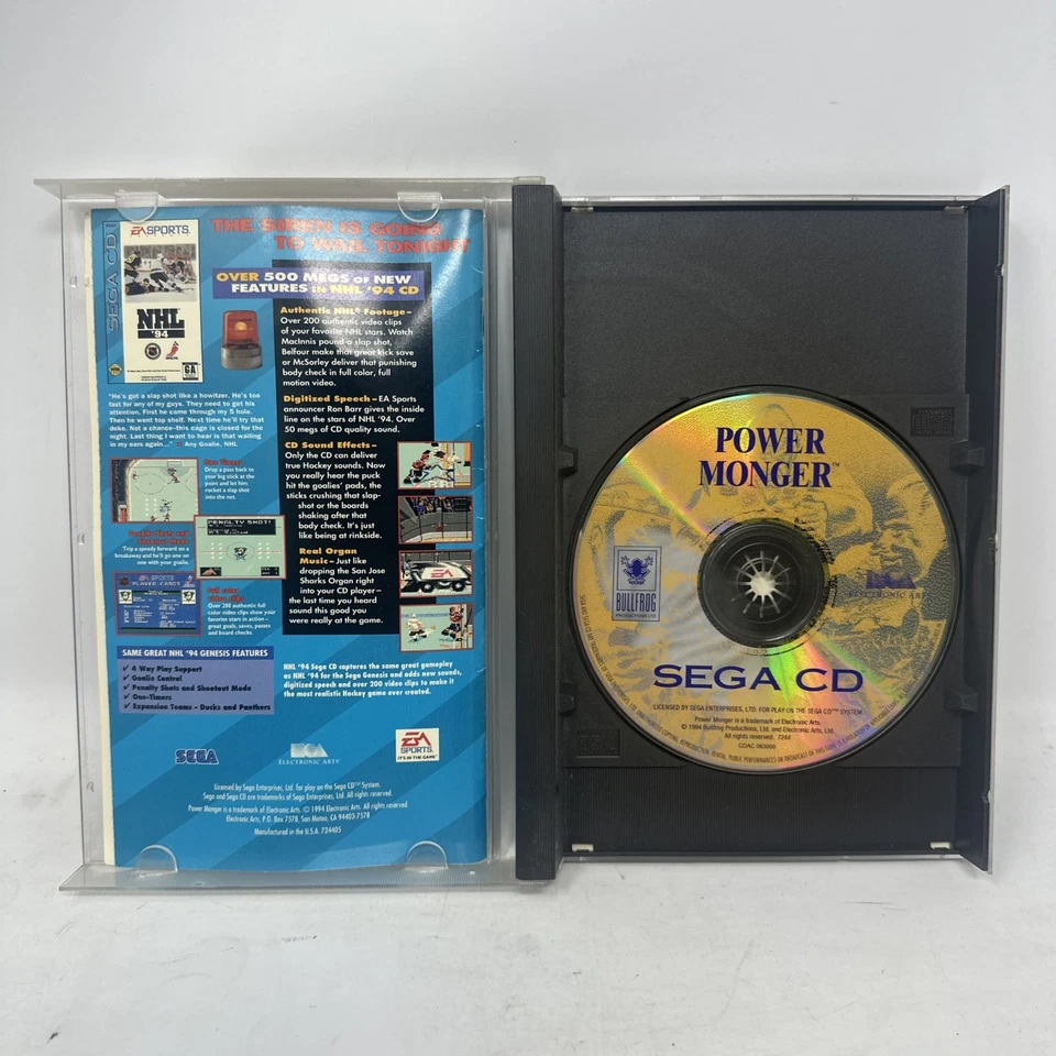 Power Monger (Sega CD, 1994) Missing Manual Clean Disc - Image 3 of 4