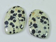 15.85Cts. Natural Dalmation Jasper 14mm X 21mm each Cabochon Match Pair v689