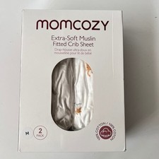 Momcozy Extra Soft Muslin Fitted Crib Sheet 2-Pack Undersea Whale Print NEW