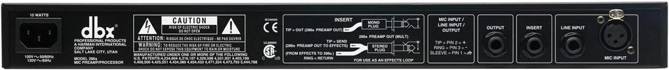 DBX 286S Mic Pre-Amp Processor 286 S Microphone/Instrument Preamp, Phantom Power - Image 2 of 4
