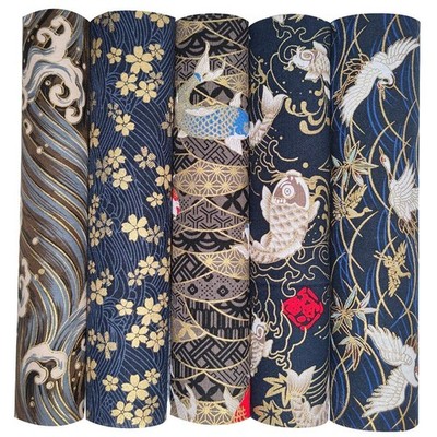 5PCS Cotton Pattern Fabric Bundles Small Flower Pattern Japanese Style Fabric