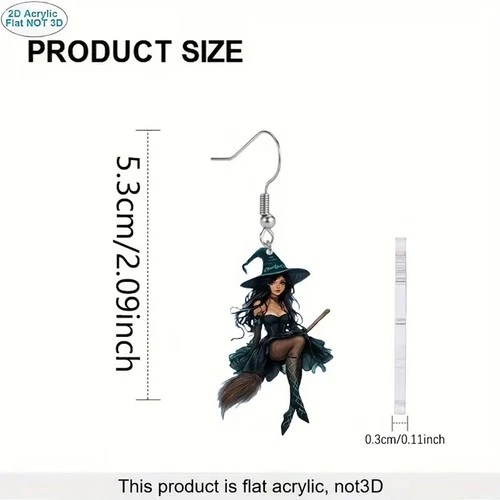 Halloween Witch Earrings Elegant and Sexy Cartoon Magician Earrings - Picture 7 of 7