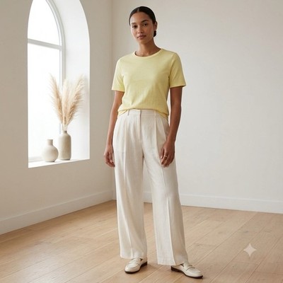 J Crew Top Womens M Yellow Perfect Fit Clean girl Normcore Minimalist