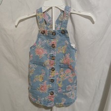 Wonder Nation Girls Toddler Blue Floral Butto...