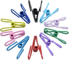 30 Pcs 2 Inch 10 Different Random Colors Chip Clips, PVC Coating High Elasticity
