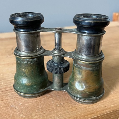 Vintage Chevalier Opticien Paris Opera Glasses Binoculars Metal Antique Compact - Picture 4 of 6