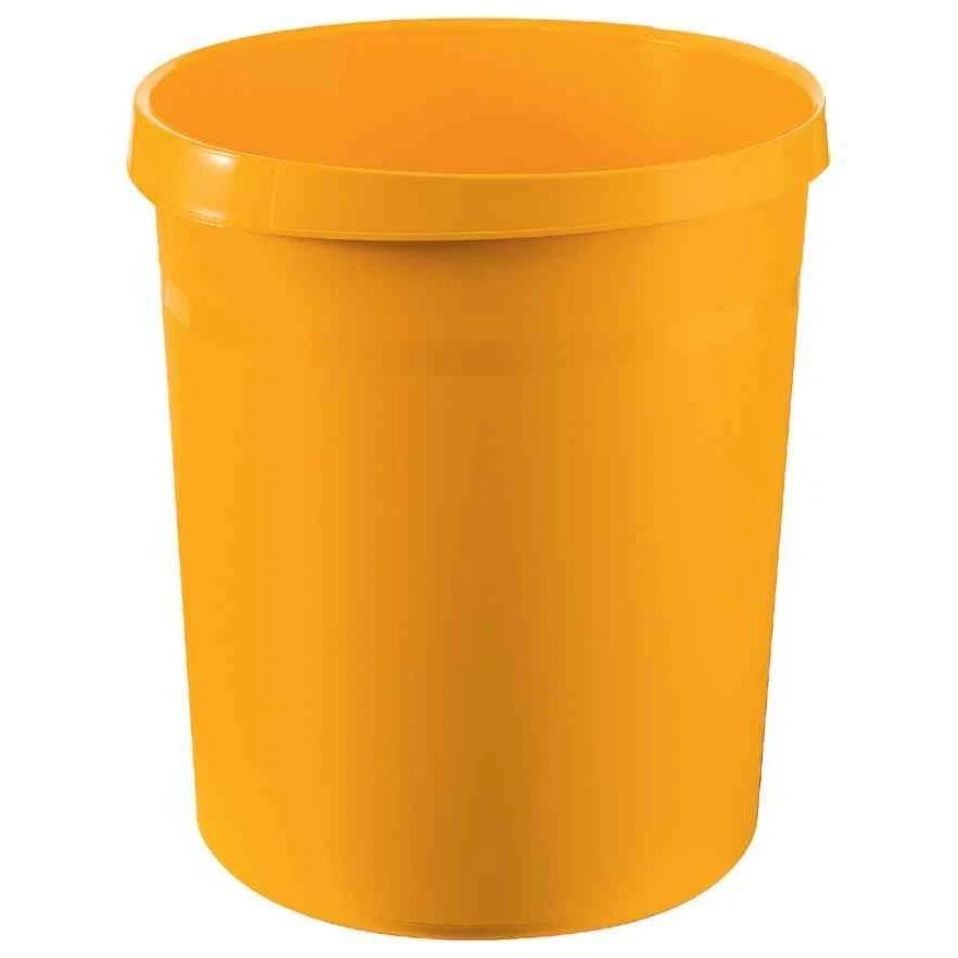 [18190-15] HAN Corbeille à papier GRIP 18 litres Ronde Diam 31 cm H35 cm Jaune - Photo 1/1