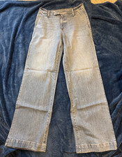Express Women  s Straight Leg Light Wash Blue Denim Jeans Button Zip Pockets