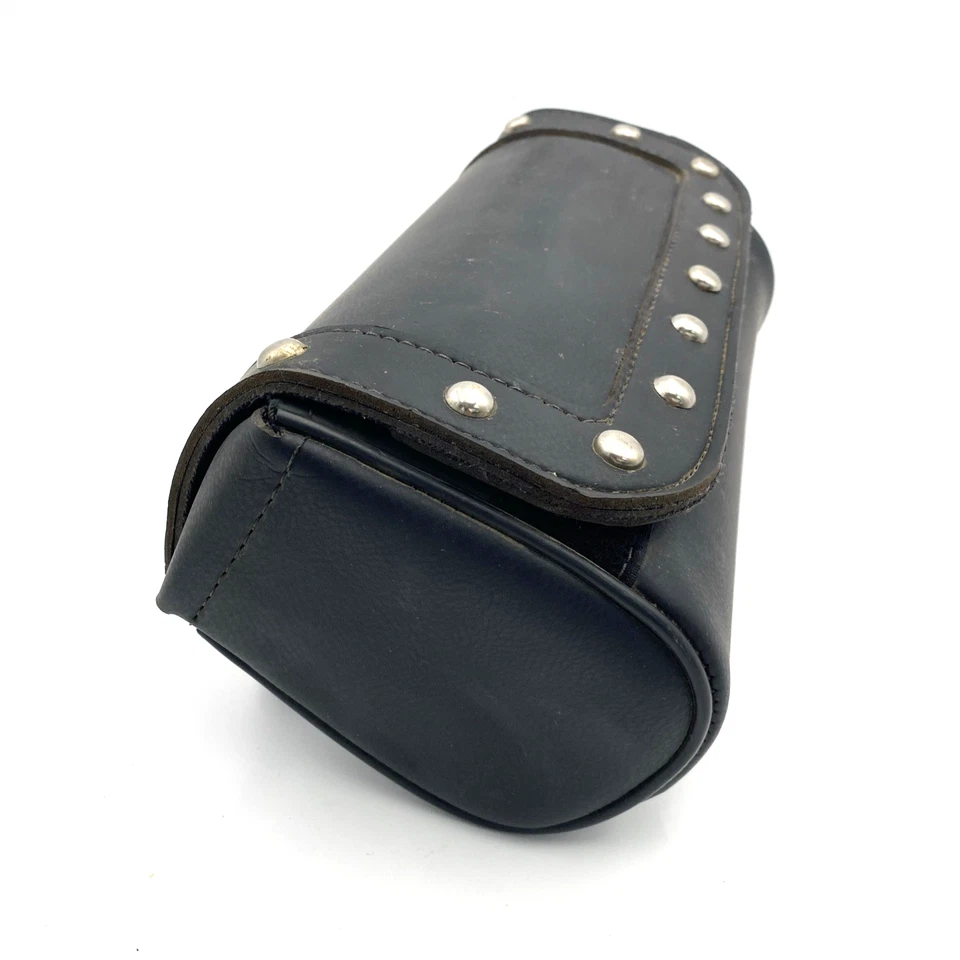 Oversized Black Studded Windshield Storage Bag Pouch Harley Honda Indian Triumph - Image 4 of 4