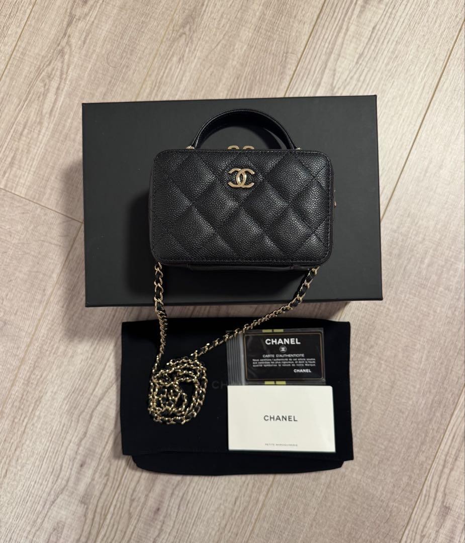 CHANEL Vanity Bag with Chain Strap Shoulder Clutch PGL8Z1