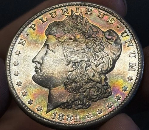 1881 S Morgan Silver $1 Dollar BU (Brilliant Uncirculated) Condition Toned