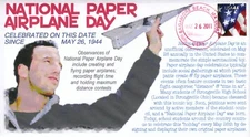 COVERSCAPE computer designed Paper Airplane Day cover