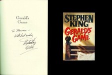 STEPHEN KING Autographed Inscribed Signed Book GERALD'S GAME