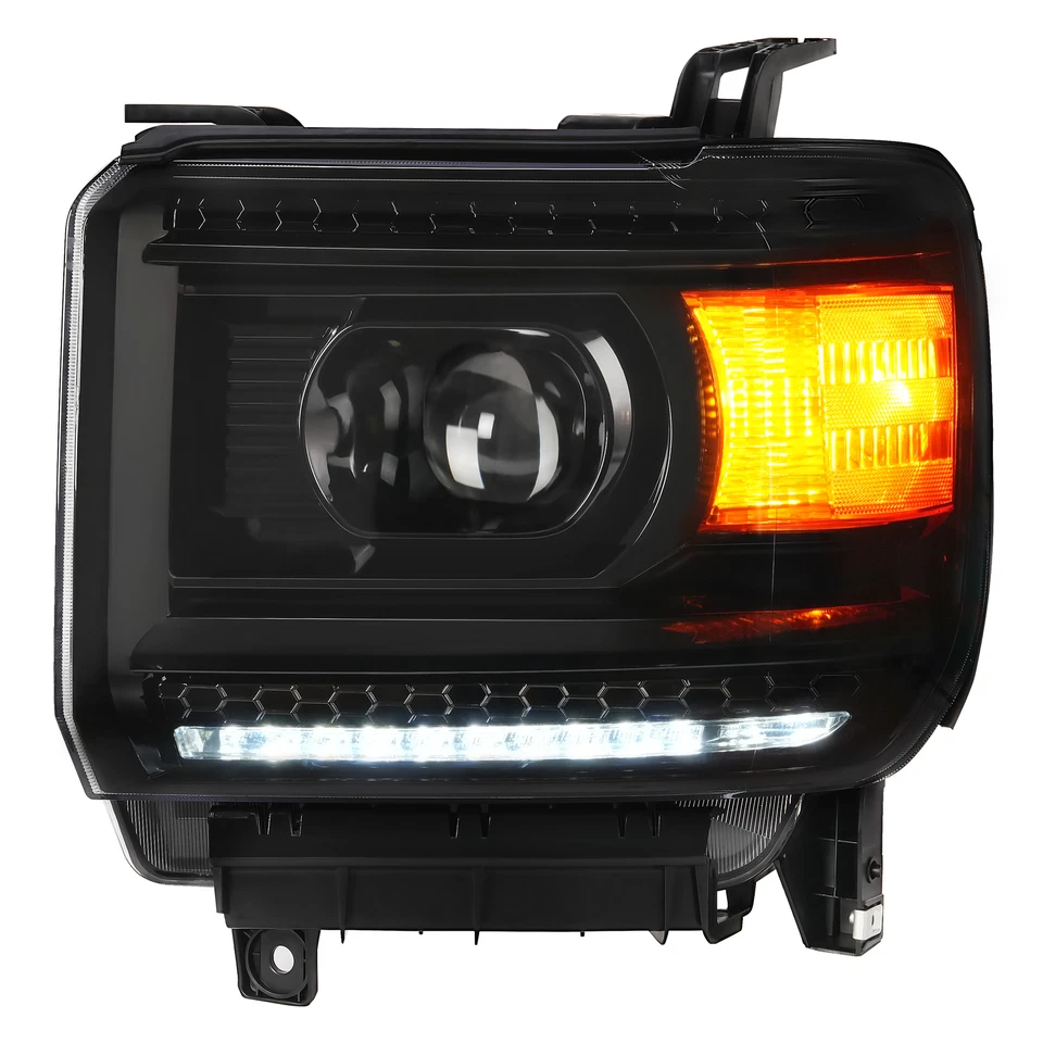 HECASA LED LH&RH Headlight Projector For 14-18 GMC Sierra 1500 15-19 2500 3500HD Foto 4 de 4