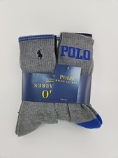 Polo Ralph Lauren 6 Pair Men's Crew Socks Size 6-12.5 Multi Color New