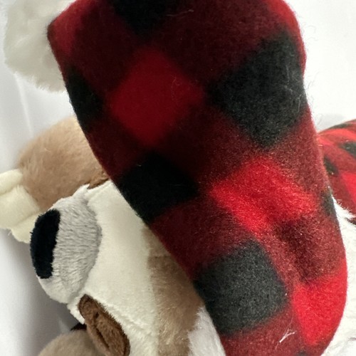 Ganz Plush Festive Pajama 15” HX11727 SLOTH Christmas Red Plaid Pajamas - Picture 17 of 17