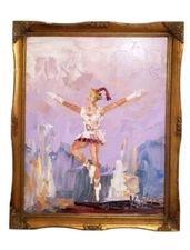 Morris Katz Framed Oil Painting Ballerina 1996 Listed Artist