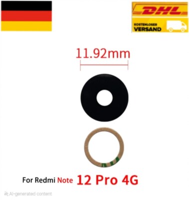XIAOMI Redmi Note 12 Pro 4G Kamera Linse Glas Camera Glass Lens + Kleber 