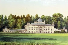 1880 SEZINCOT Historical Castle View Print English Full Color Lithograph