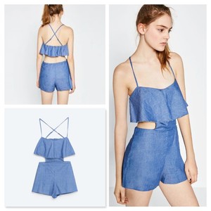 zara denim playsuit