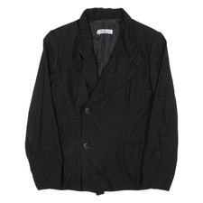 Vintage Marella Womens Blazer Jacket Black Wool 90s Uk 14