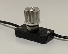 Zing Ear ZE-256 Inline Rotary Lo-Hi-Off Lamp Switch 120 Volt 500 Watt - Nickel