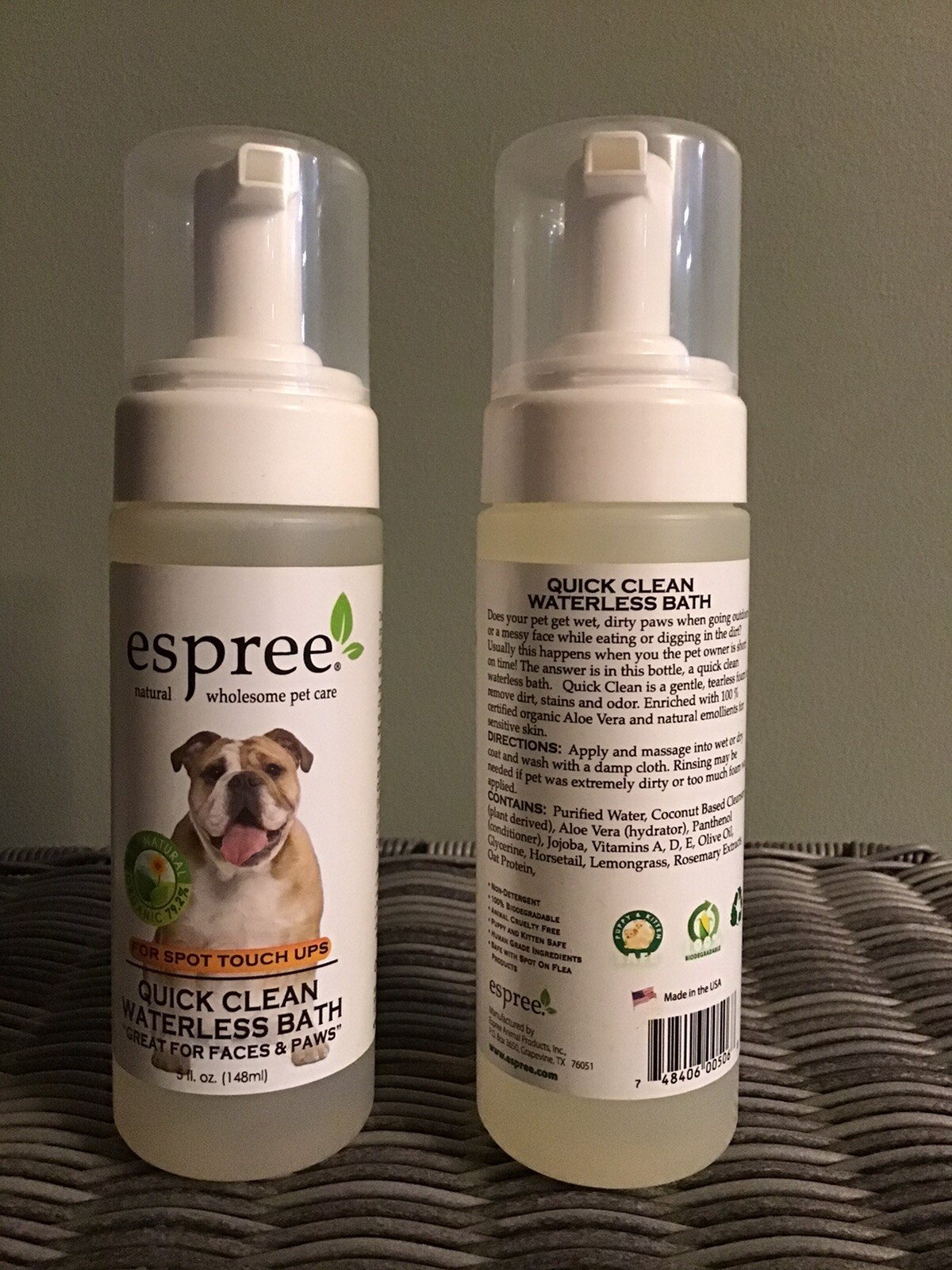 Espree Quick Clean Waterless Bath - Set Of 2 - 5 Fl Oz Bottl