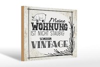 Holzschild Spruch Wohnung Nicht Staubig Vintage 30X20 Cm Deko Schild