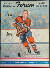 1960 Montreal Forum NHL Hockey All Star Game Program Autographed x19 Signed JSA