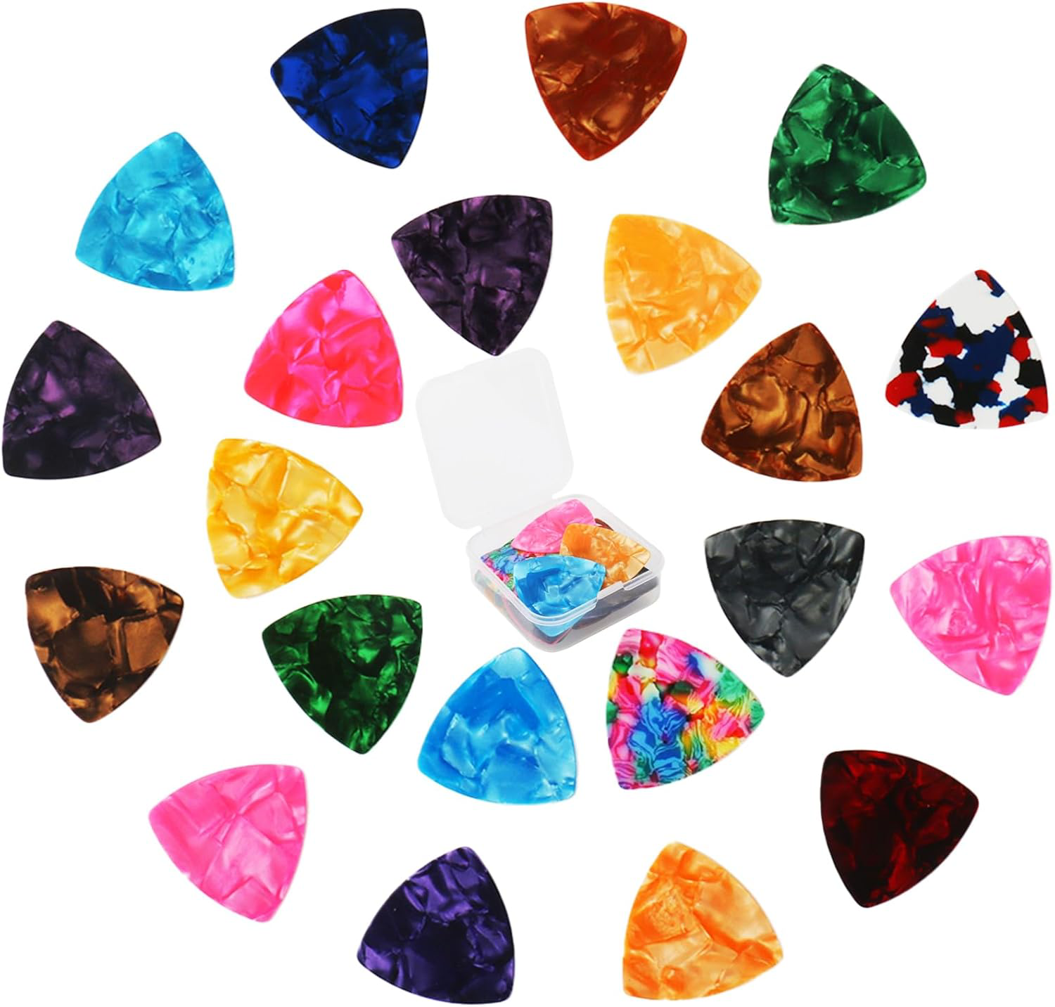 Guitar Pick Variety Pack 21pcs Triangle Light Medium Heavy 0.46mm-0.96mm