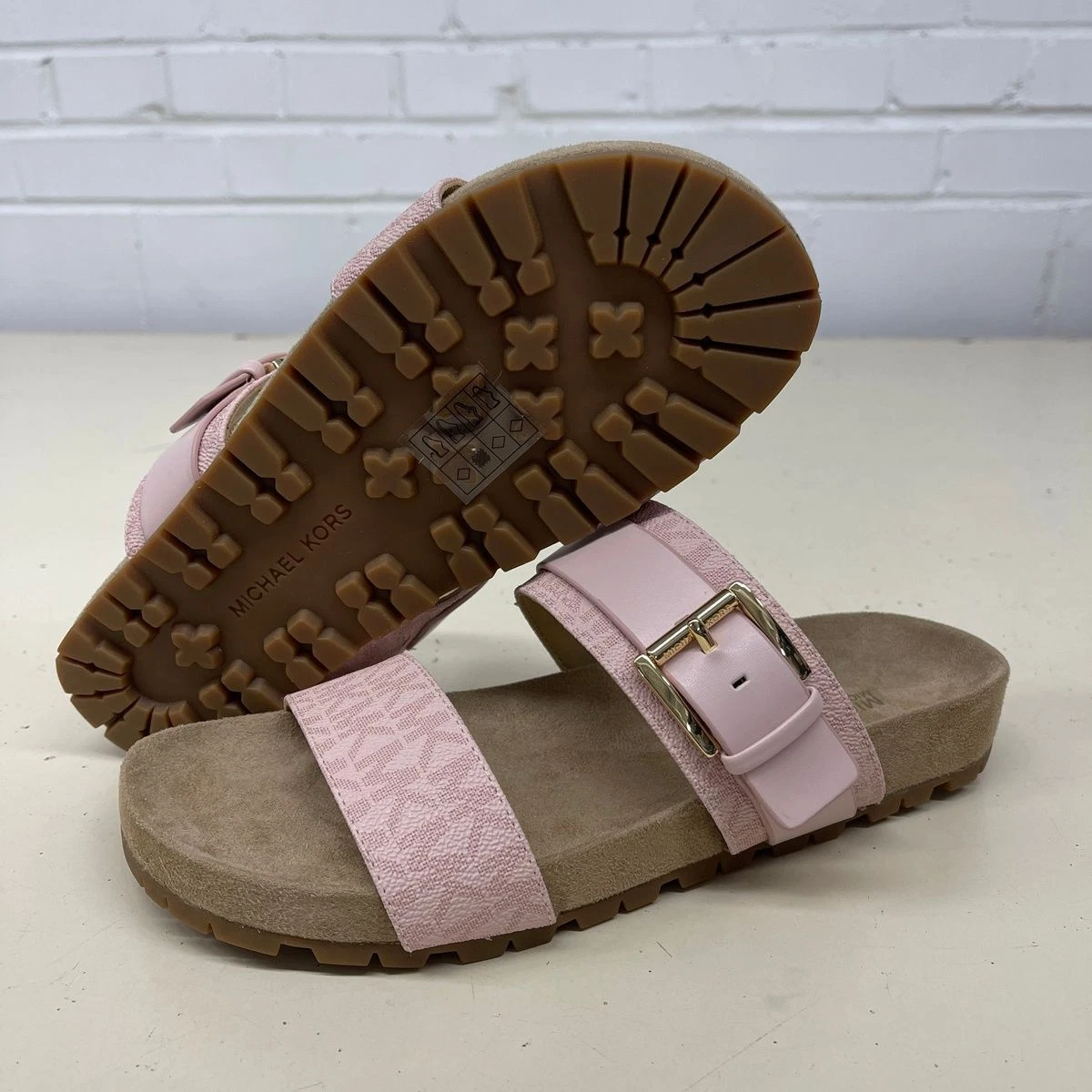 MICHAEL KORS Mylah Logo Leather Sandals Women