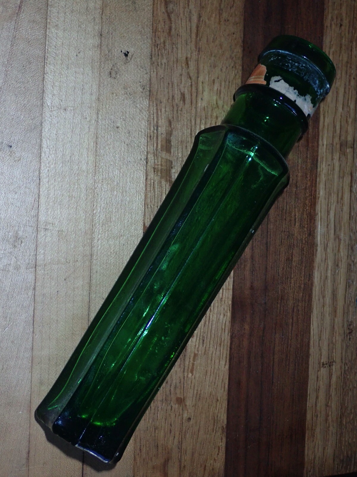 8 Side Emerald Green Capers Bottle Grandee Brand Red Label Mawer